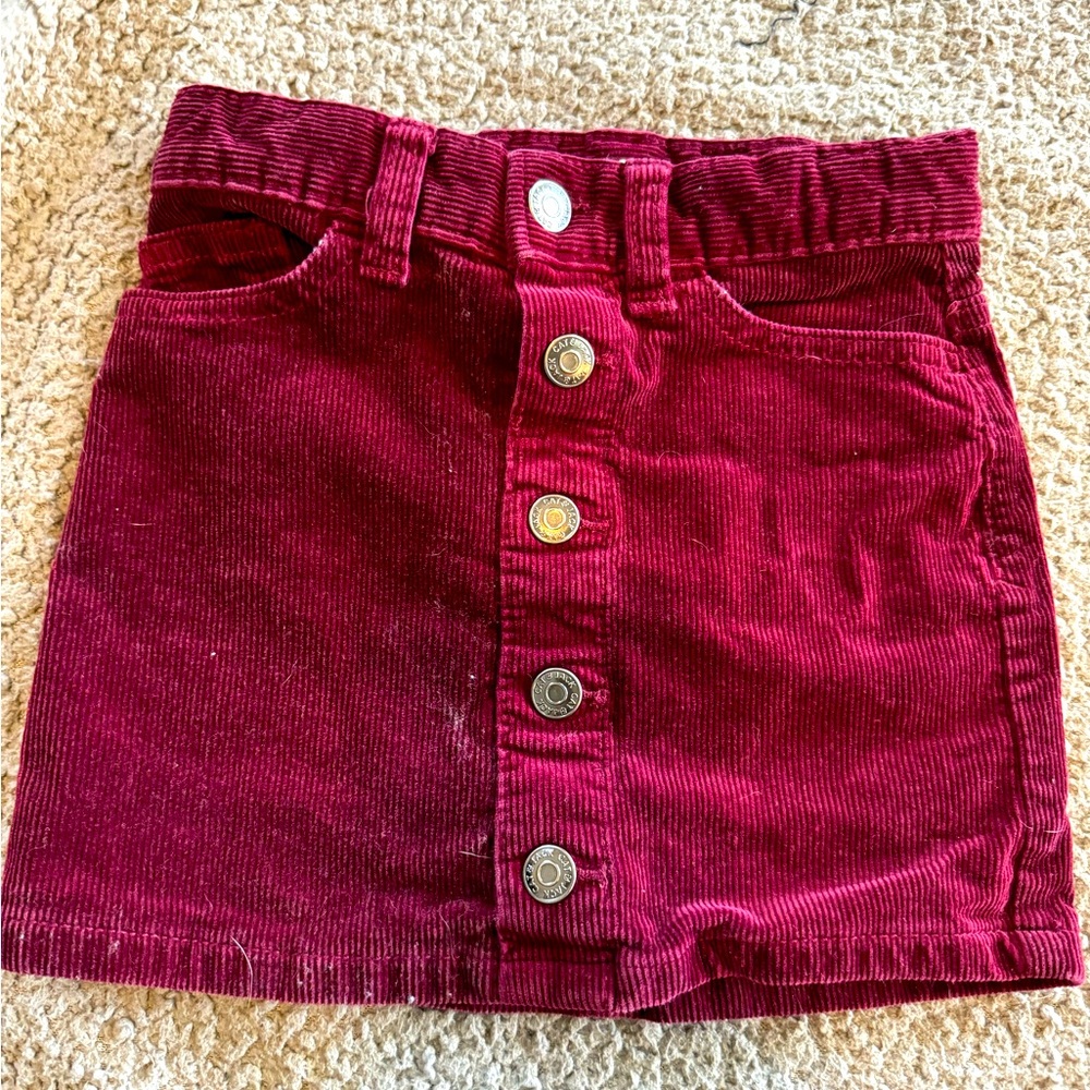 Maroon Corduroy Toddler Skirt